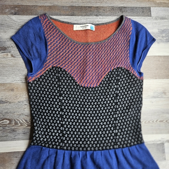 Sparrow by Anthro Casual Sweater Dress Small Blue Grey - Picture 3 of 11